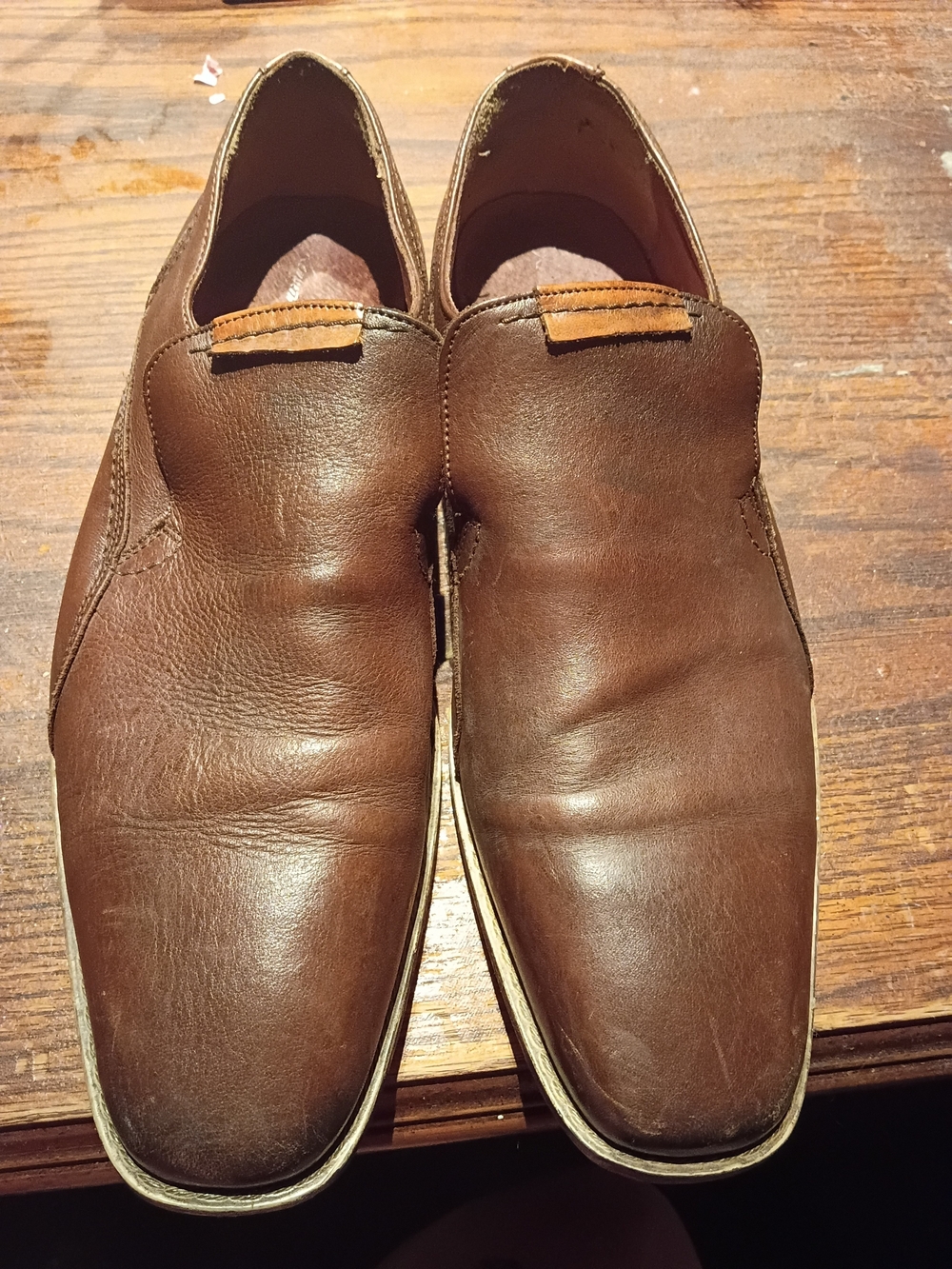 Kenneth Cole New York Brown Leather Slip-On Loafers